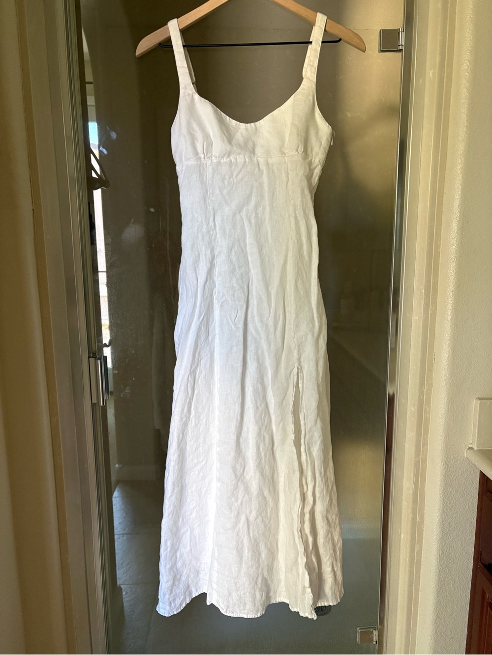 Zara Women's White Linen Slip Dress